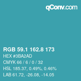 Color code: RGB 59.1 162.8 173 | qconv.com
