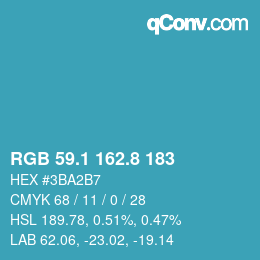 Color code: RGB 59.1 162.8 183 | qconv.com