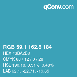 Farbcode: RGB 59.1 162.8 184 | qconv.com