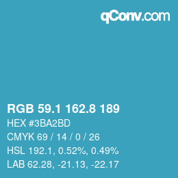 Color code: RGB 59.1 162.8 189 | qconv.com