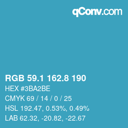Color code: RGB 59.1 162.8 190 | qconv.com