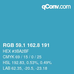 カラーコード: RGB 59.1 162.8 191 | qconv.com