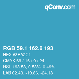 Color code: RGB 59.1 162.8 193 | qconv.com