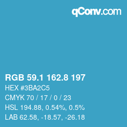 Color code: RGB 59.1 162.8 197 | qconv.com