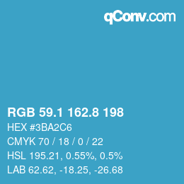 Code couleur: RGB 59.1 162.8 198 | qconv.com