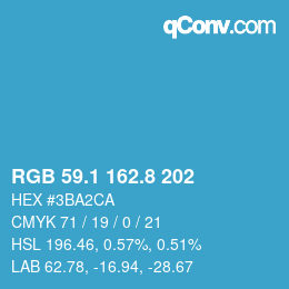 Color code: RGB 59.1 162.8 202 | qconv.com