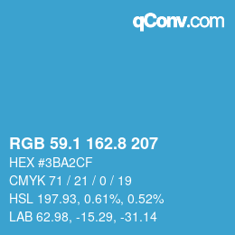 Color code: RGB 59.1 162.8 207 | qconv.com