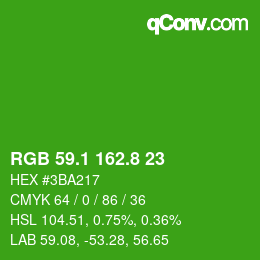 Color code: RGB 59.1 162.8 23 | qconv.com