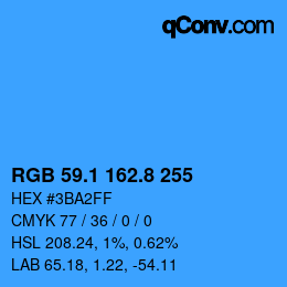 Farbcode: RGB 59.1 162.8 255 | qconv.com