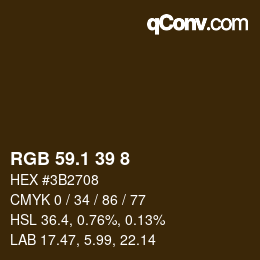 カラーコード: RGB 59.1 39 8 | qconv.com