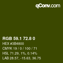 Color code: RGB 59.1 72.8 0 | qconv.com