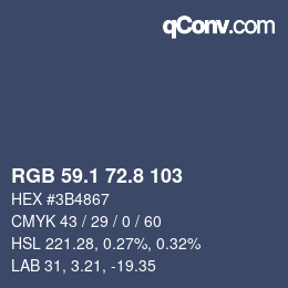Color code: RGB 59.1 72.8 103 | qconv.com
