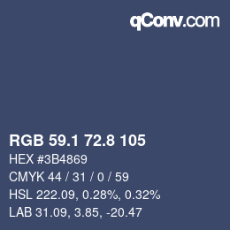カラーコード: RGB 59.1 72.8 105 | qconv.com