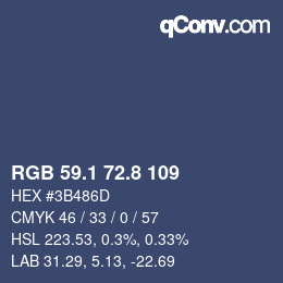 Color code: RGB 59.1 72.8 109 | qconv.com