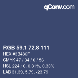 Color code: RGB 59.1 72.8 111 | qconv.com