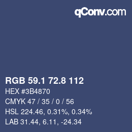 Farbcode: RGB 59.1 72.8 112 | qconv.com