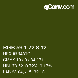 カラーコード: RGB 59.1 72.8 12 | qconv.com