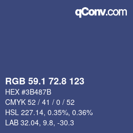 カラーコード: RGB 59.1 72.8 123 | qconv.com