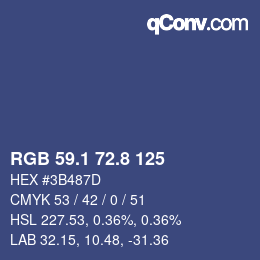 Color code: RGB 59.1 72.8 125 | qconv.com