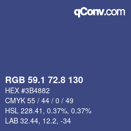 Color code: RGB 59.1 72.8 130 | qconv.com