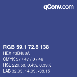 Color code: RGB 59.1 72.8 138 | qconv.com