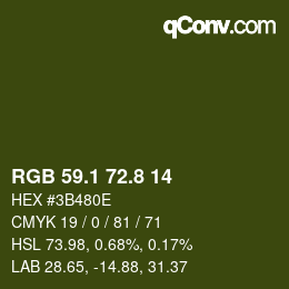 Color code: RGB 59.1 72.8 14 | qconv.com