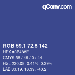 Farbcode: RGB 59.1 72.8 142 | qconv.com