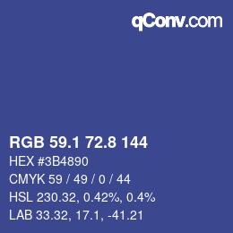 Color code: RGB 59.1 72.8 144 | qconv.com