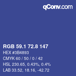 Farbcode: RGB 59.1 72.8 147 | qconv.com