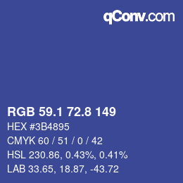 Farbcode: RGB 59.1 72.8 149 | qconv.com