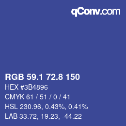 Farbcode: RGB 59.1 72.8 150 | qconv.com