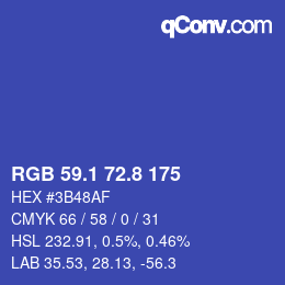 カラーコード: RGB 59.1 72.8 175 | qconv.com
