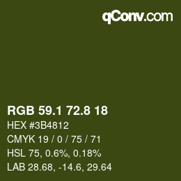 Color code: RGB 59.1 72.8 18 | qconv.com