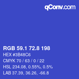 カラーコード: RGB 59.1 72.8 198 | qconv.com