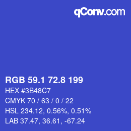 カラーコード: RGB 59.1 72.8 199 | qconv.com
