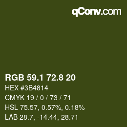 カラーコード: RGB 59.1 72.8 20 | qconv.com