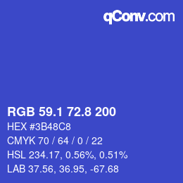 カラーコード: RGB 59.1 72.8 200 | qconv.com