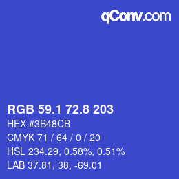 カラーコード: RGB 59.1 72.8 203 | qconv.com