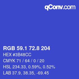 カラーコード: RGB 59.1 72.8 204 | qconv.com