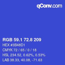 カラーコード: RGB 59.1 72.8 209 | qconv.com