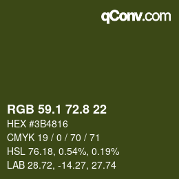 カラーコード: RGB 59.1 72.8 22 | qconv.com