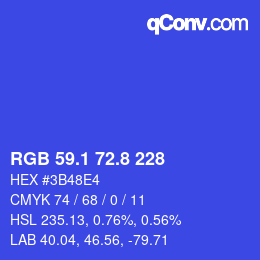 カラーコード: RGB 59.1 72.8 228 | qconv.com