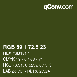 Código de color: RGB 59.1 72.8 23 | qconv.com