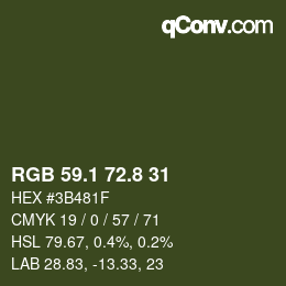 カラーコード: RGB 59.1 72.8 31 | qconv.com