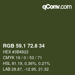 Color code: RGB 59.1 72.8 34 | qconv.com