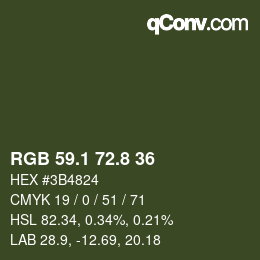 Color code: RGB 59.1 72.8 36 | qconv.com