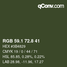 Color code: RGB 59.1 72.8 41 | qconv.com