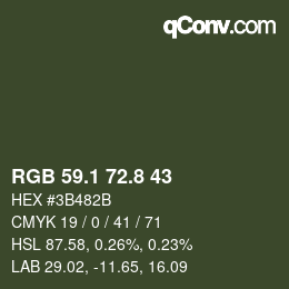 カラーコード: RGB 59.1 72.8 43 | qconv.com