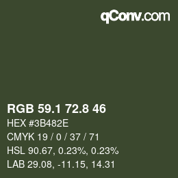 カラーコード: RGB 59.1 72.8 46 | qconv.com