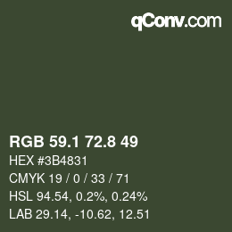 カラーコード: RGB 59.1 72.8 49 | qconv.com